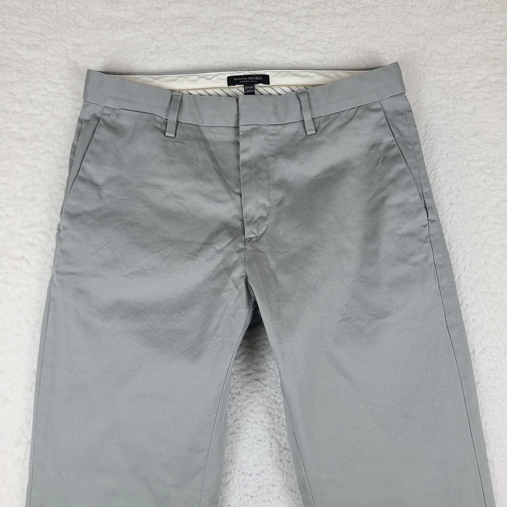 Banana Republic Pants Mens 32x32 Gray Straight Performance Emerson Chino *